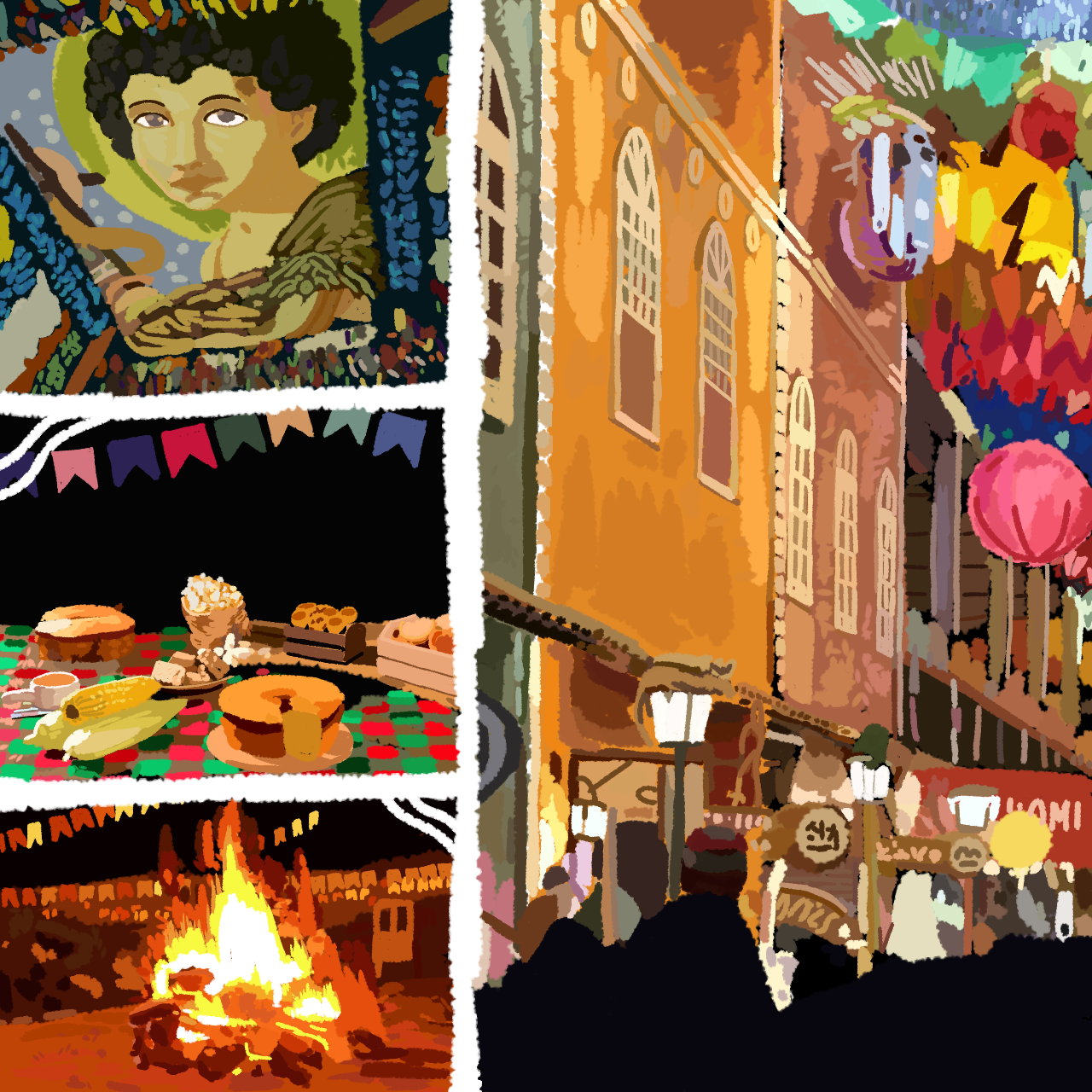 Banner representação de múltiplas culturas juninas