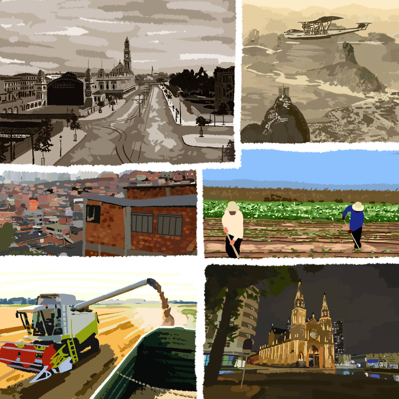 Banner representação de parte da história brasileira